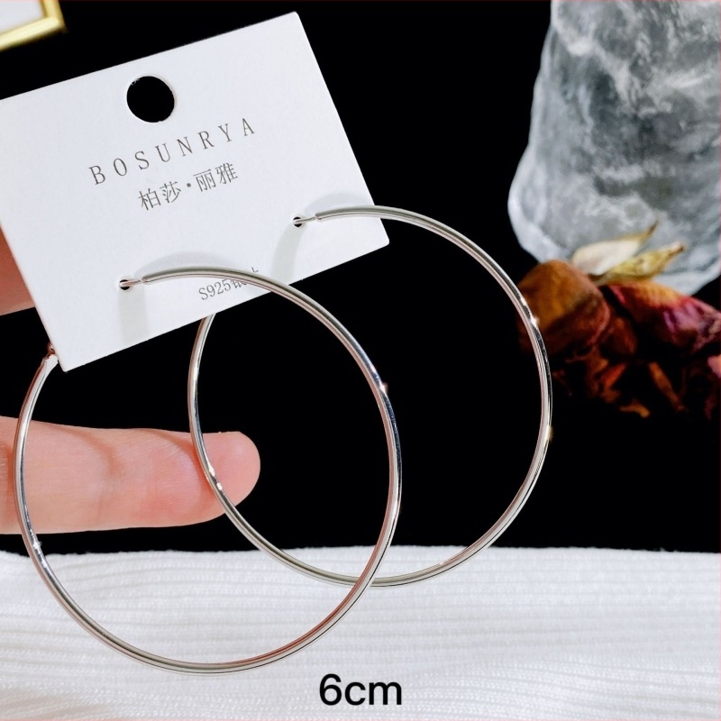 Geometriai fülbevalók rézből, 925 ezüstszárakkal, elektroplattált kivitel — Bersa liya minimalist stílus