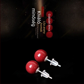 Cinnabarral készült S925 ezüst fülbevaló, kézzel készített, uniszex