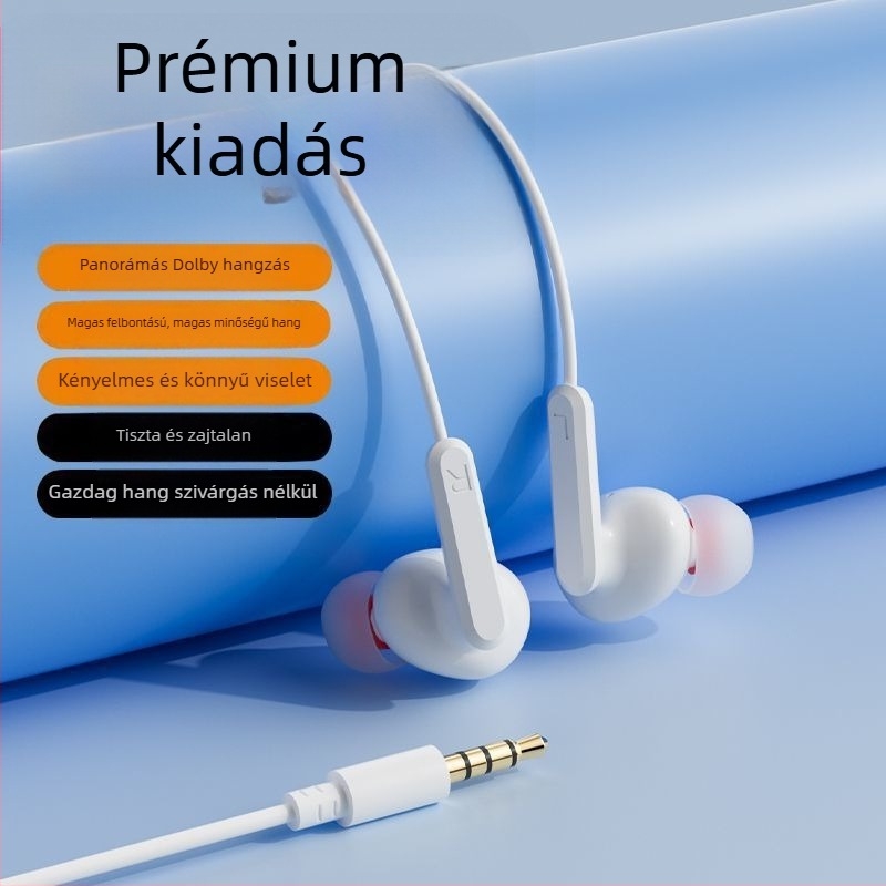 Fülhallgató, vezetékes, fülhorgos kivitel, USB-C csatlakozóval, 2 m-es kábel, zajcsökkentés, karaoke, sport, játék és hívások