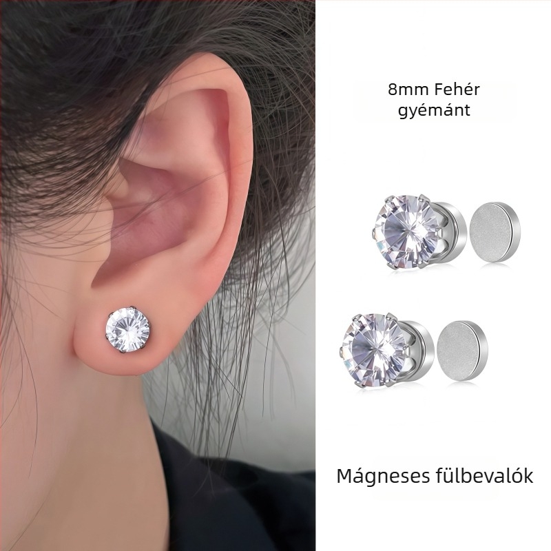 Ximang Ékszerek Mágneses fülklipsz nőknek – titánacél, geometriai dizájn, polírozott felület, prémium női stílus