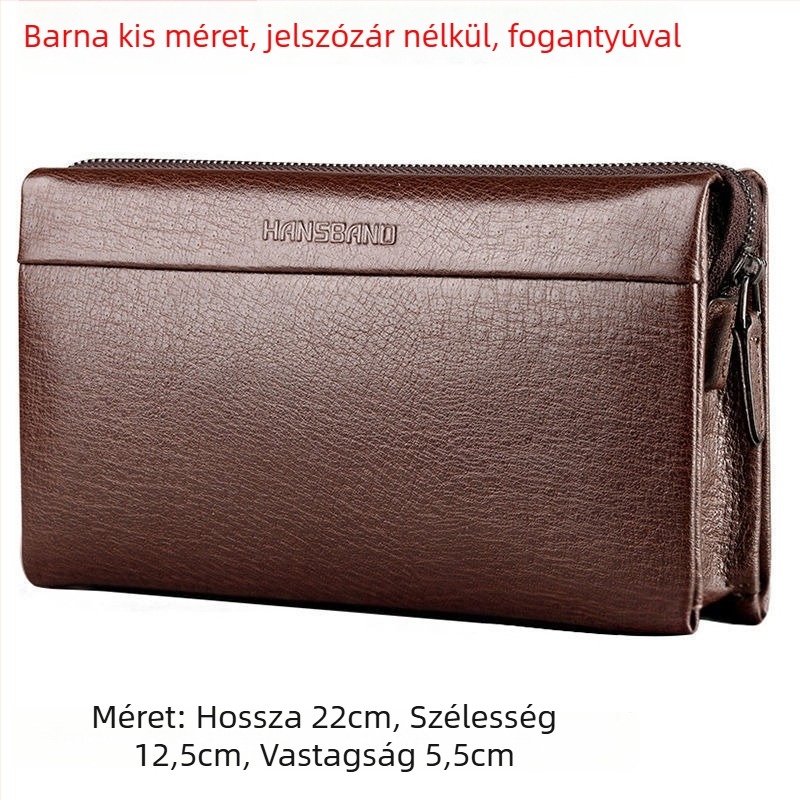 Fangzhi Férfi klutch táska Kraft papírból, betűs mintával, marhabőr bélés, üzleti utakhoz