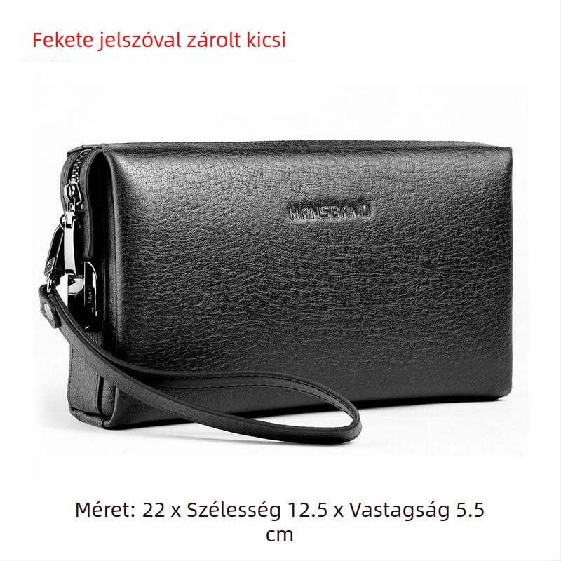 Fangzhi Férfi klutch táska Kraft papírból, betűs mintával, marhabőr bélés, üzleti utakhoz