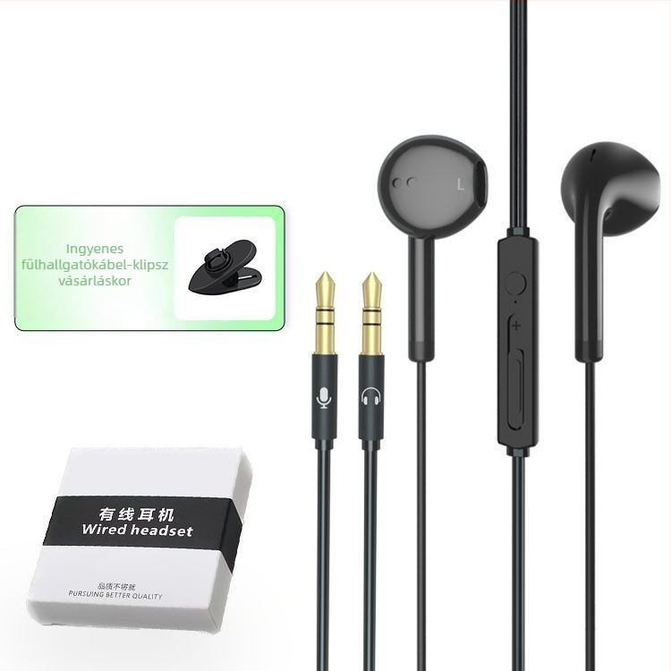 Vezetékes PC fülhallgató, in-ear, mikrofon, 3 m kábel, 3,5 mm csatlakozó
