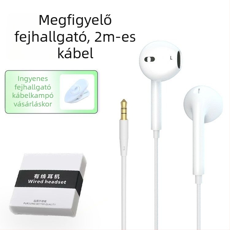 Vezetékes PC fülhallgató, in-ear, mikrofon, 3 m kábel, 3,5 mm csatlakozó