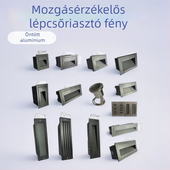LED sarkalámpa szenzoros kültéri lépcsőfény, beépített lépcsőfény ház – TT-061, Tiantai Lighting, Anyag: öntött alumínium, Vastagság: 2 mm