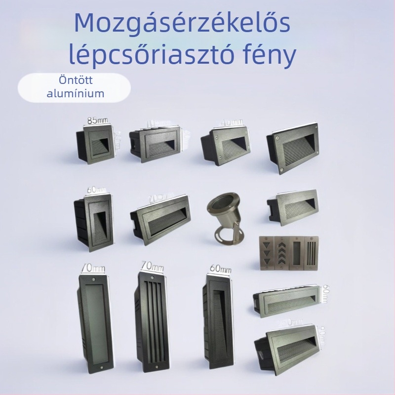 LED sarkalámpa szenzoros kültéri lépcsőfény, beépített lépcsőfény ház – TT-061, Tiantai Lighting, Anyag: öntött alumínium, Vastagság: 2 mm