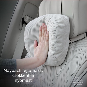 Fuhe autóban használható nyak- és fejvédő párna suede külsővel, biológiai fleece töltettel – univerzális az autókhoz