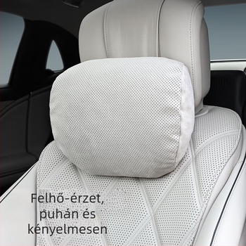 Fuhe autóban használható nyak- és fejvédő párna suede külsővel, biológiai fleece töltettel – univerzális az autókhoz
