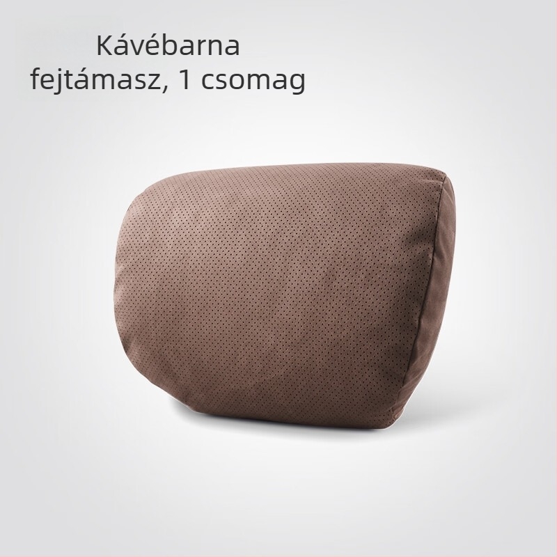 Fuhe autóban használható nyak- és fejvédő párna suede külsővel, biológiai fleece töltettel – univerzális az autókhoz