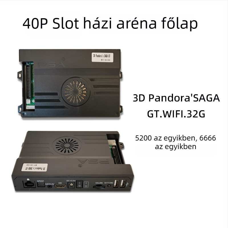 3D Pandora EX arcade alaplap – Android alapú, 128 GB memória, HDMI/VGA/USB interfész, Paperback játékverzió, nosztalgikus szél stílus