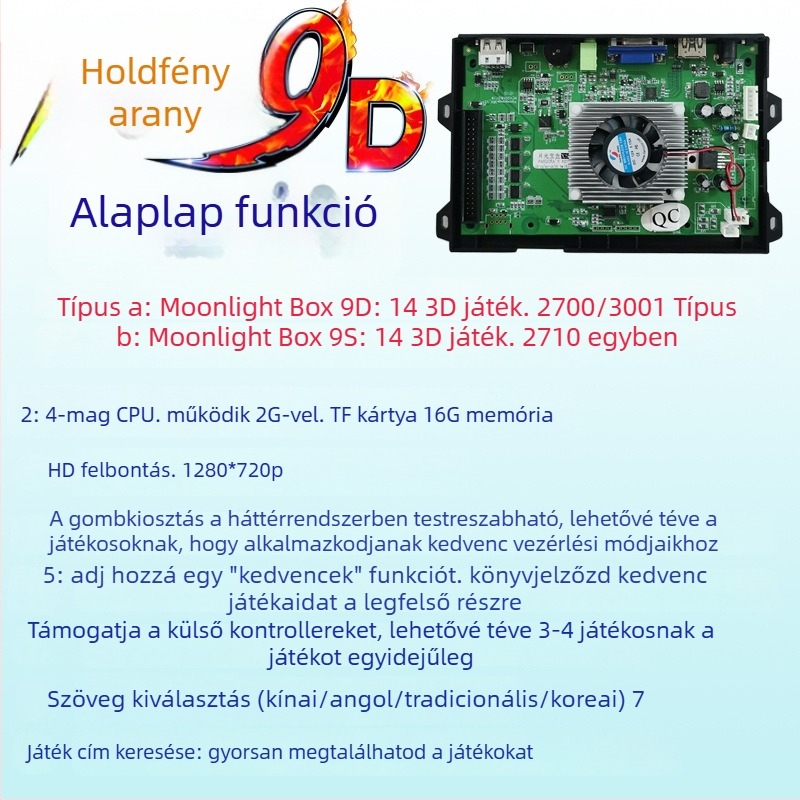 3D Pandora EX arcade alaplap – Android alapú, 128 GB memória, HDMI/VGA/USB interfész, Paperback játékverzió, nosztalgikus szél stílus