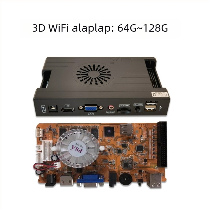 3D Pandora EX arcade alaplap – Android alapú, 128 GB memória, HDMI/VGA/USB interfész, Paperback játékverzió, nosztalgikus szél stílus