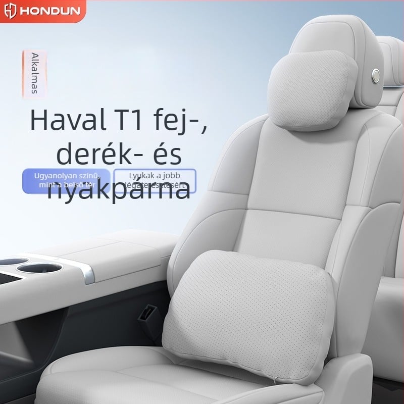 Jihu T1 autó belső párnázó készlet – fej- és deréktámasz, nyakpárna, nyak- és derékvédők, univerzális illeszkedés, műbőr, töltet szintetikus rost, testreszabható, minden évszakra, minimalist stílus