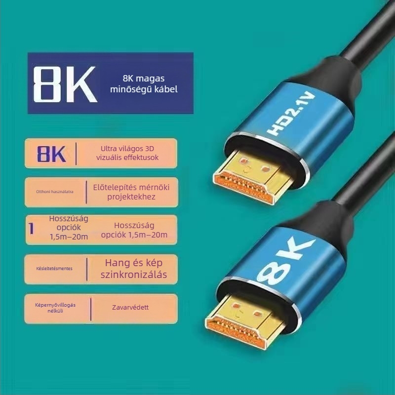 HDMI 2.1 8K Ultra-Clear kábel – univerzális, TV-hez, számítógéphez, set-top boxhoz és projektorhoz