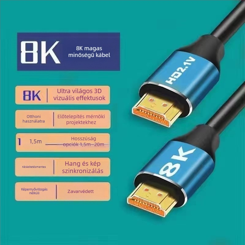 HDMI 2.1 8K Ultra-Clear kábel – univerzális, TV-hez, számítógéphez, set-top boxhoz és projektorhoz
