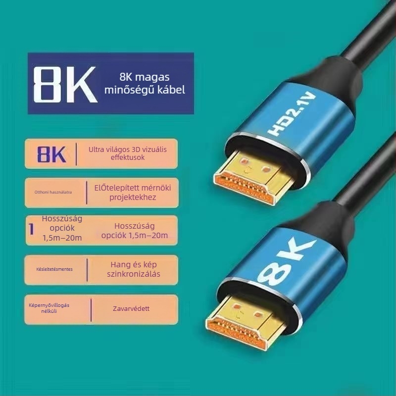 HDMI 2.1 8K Ultra-Clear kábel – univerzális, TV-hez, számítógéphez, set-top boxhoz és projektorhoz