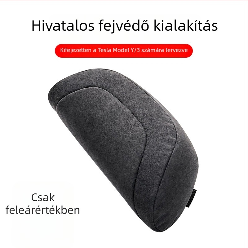 Gépjármű fej- és deréktámasz párna memóriahab töltettel, külső anyaga tiszta pamut, egyszínű dizájn, minden évszakra alkalmas