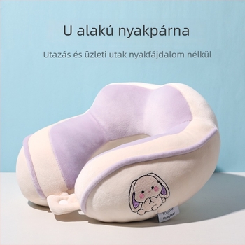 PP pamutszálas töltésű U alakú nyakpárna kristály velvet anyaggal, hordozható utazási párna autóhoz és hosszú utakhoz