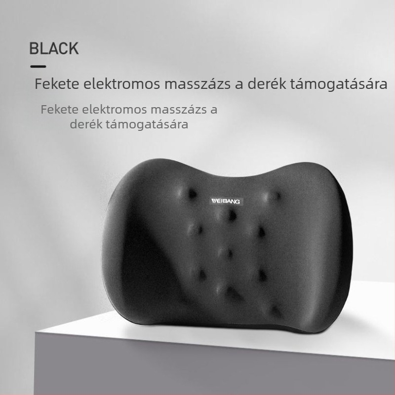 Autóhoz készült elektromos masszázsos ágyéktámasz párna memóriahab töltettel, pamut huzattal, minden évszakhoz megfelelő
