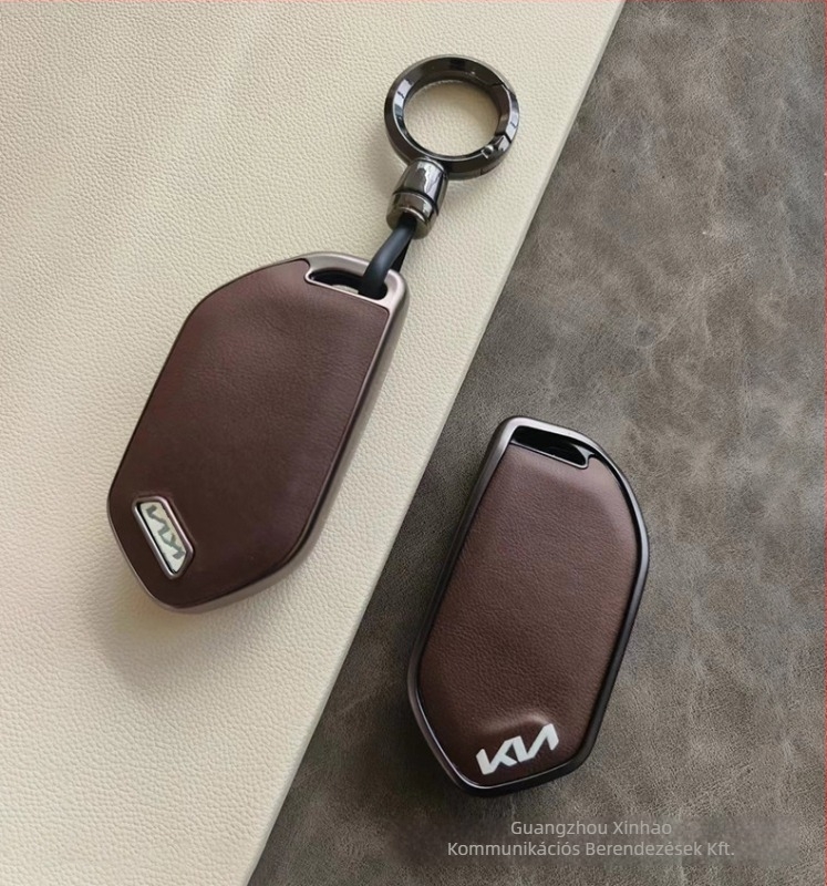 Kia EV5 TPU kulcstartó bőrtextúrás védőtok csattal – egyszerű stílusú