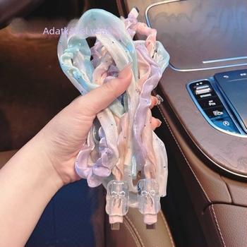 Rajzfilmszerű adatkábel védő, töltőkábelekhez, törésálló kialakítás, Type-C zárócsatlakozó, műanyag burkolat