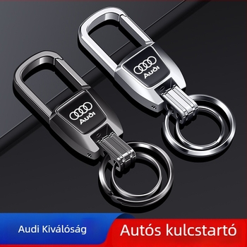 Bohanya alumínium ötvözet kulcstartó az Audi A4L/A6L/Q2L/A3L/A7/A8L/Q5L/Q3 modellekhez – Trend stílus, testreszabható