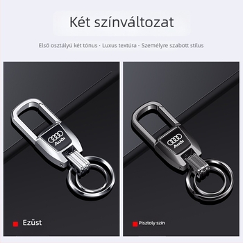Bohanya alumínium ötvözet kulcstartó az Audi A4L/A6L/Q2L/A3L/A7/A8L/Q5L/Q3 modellekhez – Trend stílus, testreszabható