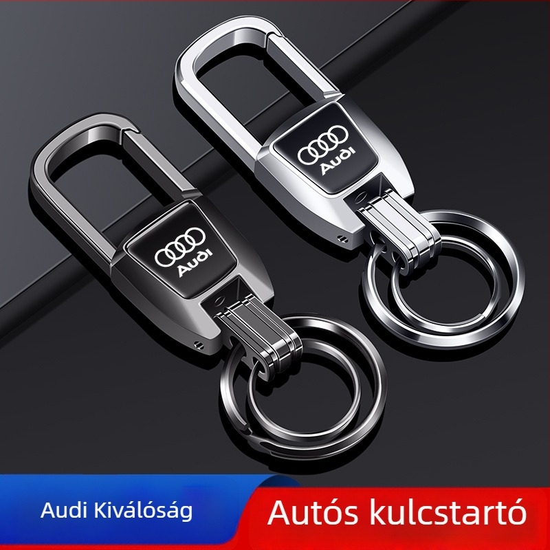Bohanya alumínium ötvözet kulcstartó az Audi A4L/A6L/Q2L/A3L/A7/A8L/Q5L/Q3 modellekhez – Trend stílus, testreszabható