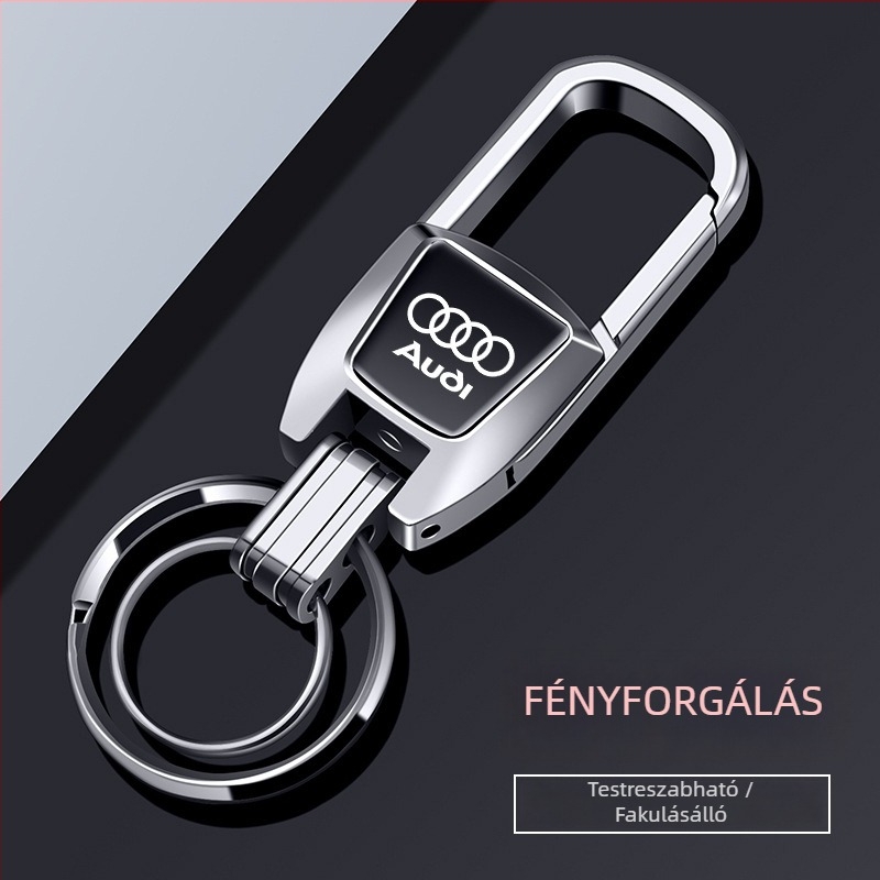 Bohanya alumínium ötvözet kulcstartó az Audi A4L/A6L/Q2L/A3L/A7/A8L/Q5L/Q3 modellekhez – Trend stílus, testreszabható