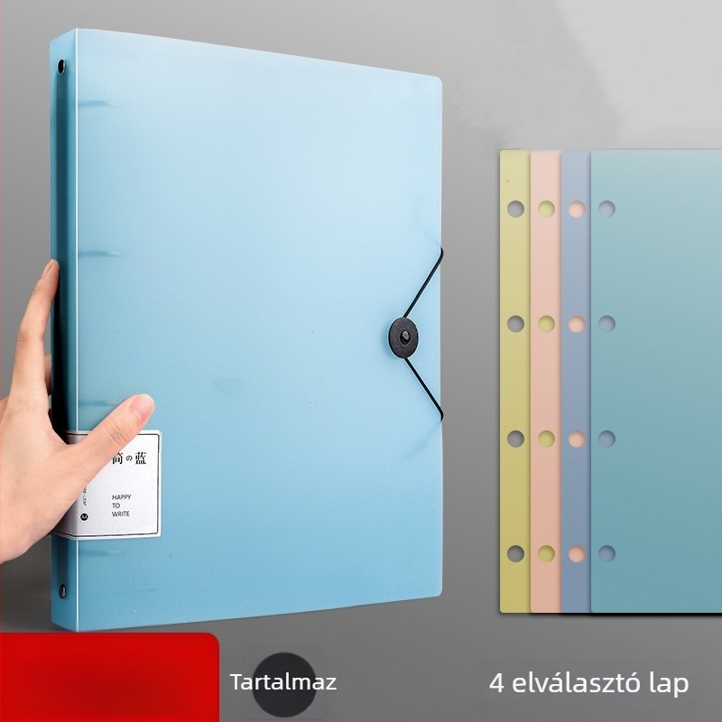 A4-es 4‑lyukas irattartó – PP anyagú dokumentumszervező, perforált irattartó, méret 320 × 248 mm