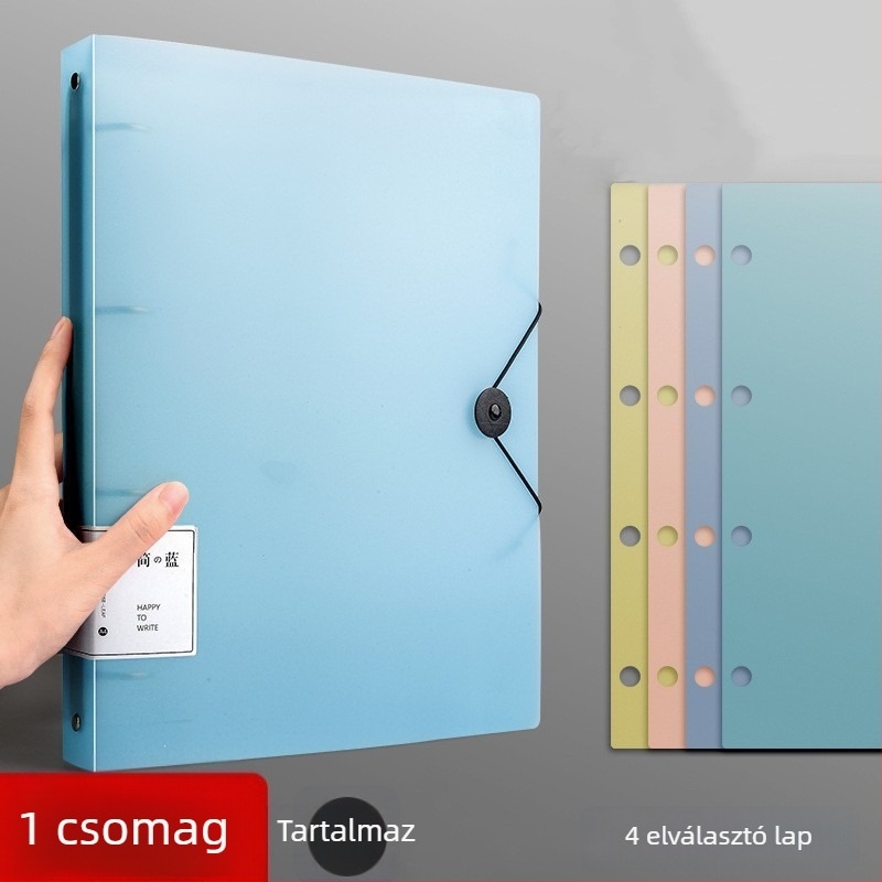 A4-es 4‑lyukas irattartó – PP anyagú dokumentumszervező, perforált irattartó, méret 320 × 248 mm
