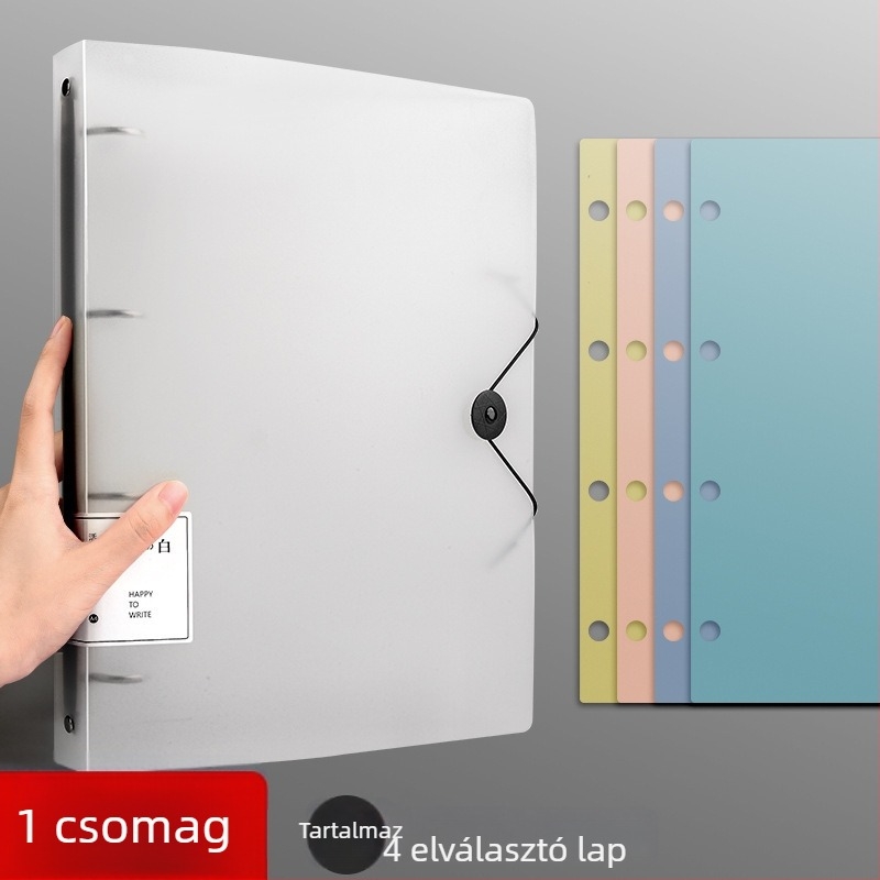 A4-es 4‑lyukas irattartó – PP anyagú dokumentumszervező, perforált irattartó, méret 320 × 248 mm
