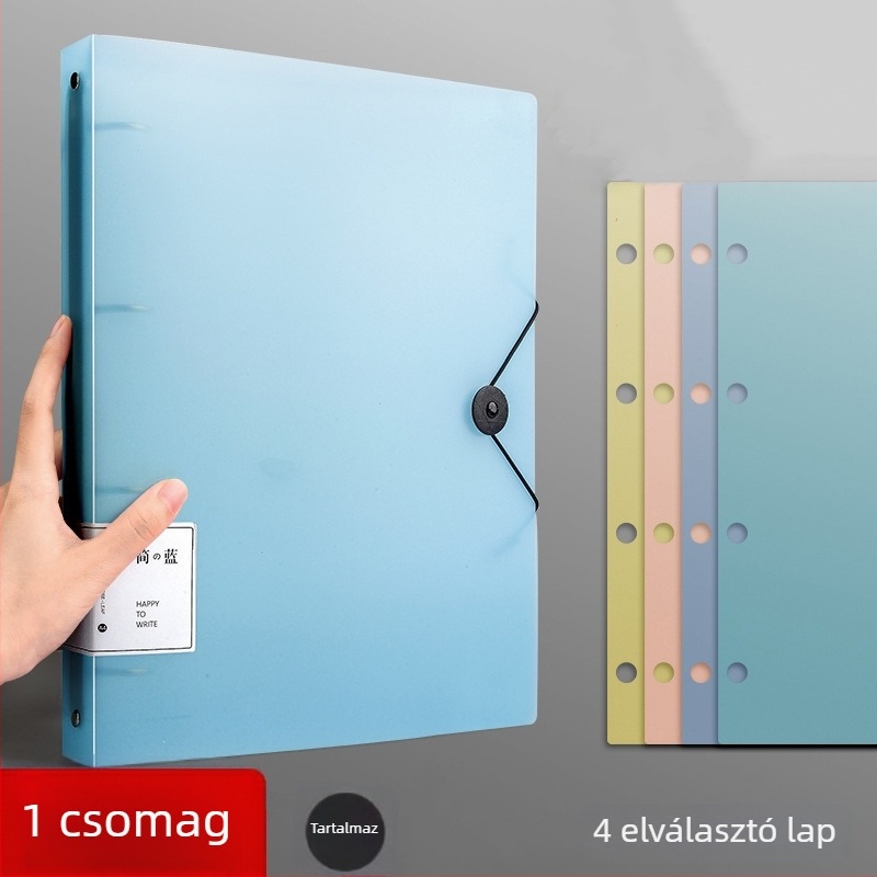 A4-es 4‑lyukas irattartó – PP anyagú dokumentumszervező, perforált irattartó, méret 320 × 248 mm