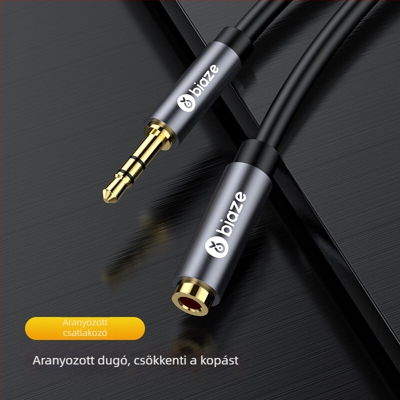 3,5 mm-es audió hosszabbító kábel, férfi–női csatlakozó, Biaz Y8, 20 g, 2023. május