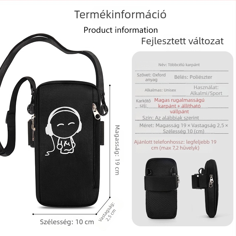 Karral rögzíthető telefon tartó futáshoz, uniszex, Oxford anyag, vízálló, könnyű