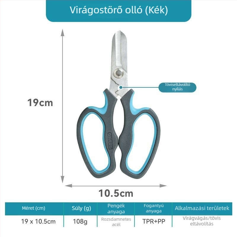 Virágolló rozsdamentes acélból – virágkötészethez és tüskés ágak vágására