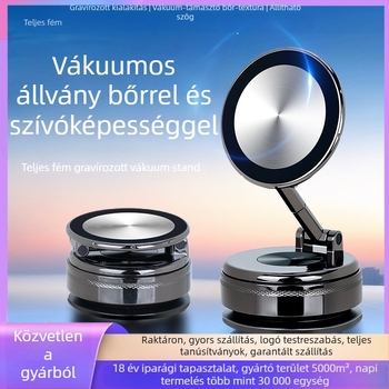 Fém autótelefon-tartó szívófejes, 360° forgás, összecsukható, univerzális illeszkedés