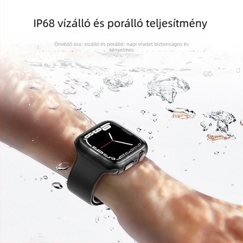 Apple Watch vízálló védőtok, PC kemény héj + edzett üveg fólia, kompatibilis Ultra3/S11/S10/S9/S8/S7/S6/S5/S4/SE3