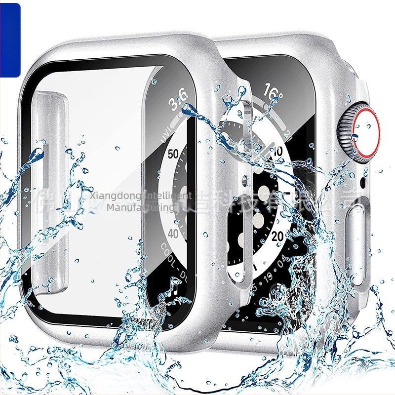 Apple Watch vízálló védőtok, PC kemény héj + edzett üveg fólia, kompatibilis Ultra3/S11/S10/S9/S8/S7/S6/S5/S4/SE3