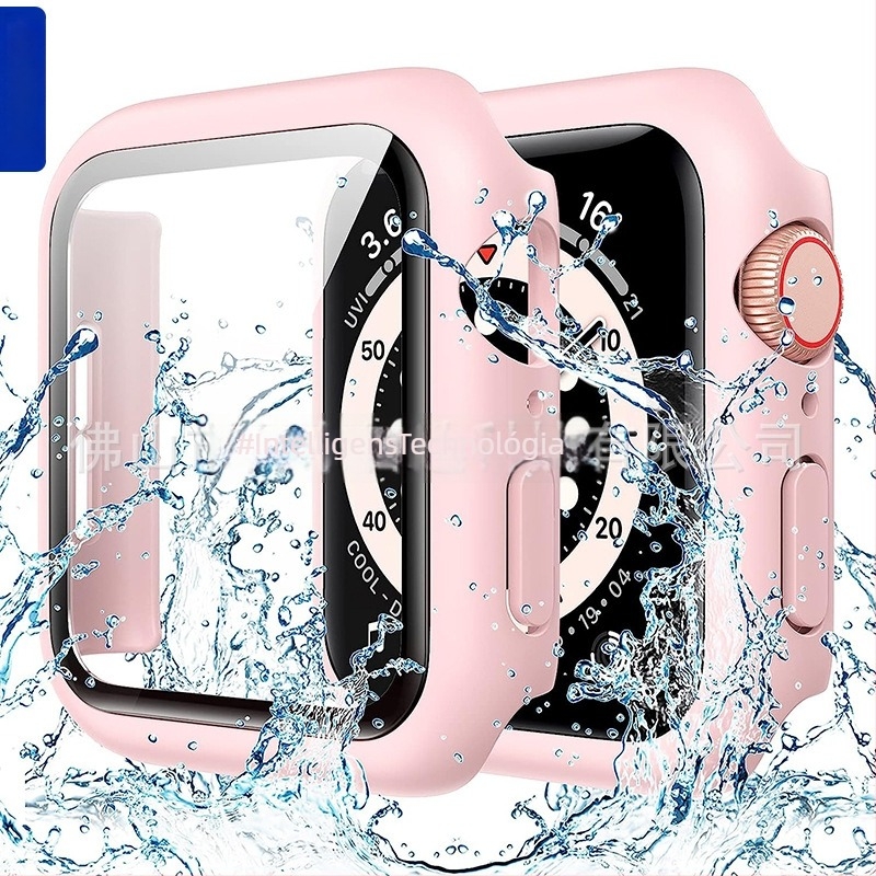 Apple Watch vízálló védőtok, PC kemény héj + edzett üveg fólia, kompatibilis Ultra3/S11/S10/S9/S8/S7/S6/S5/S4/SE3
