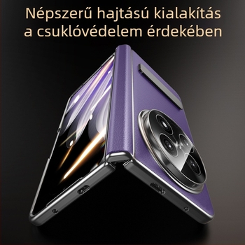 OPPO Find N5 bőrtok forgó állvánnyal, központi tengellyel, matt felülettel, anti-kiesés, mágneses vonzás