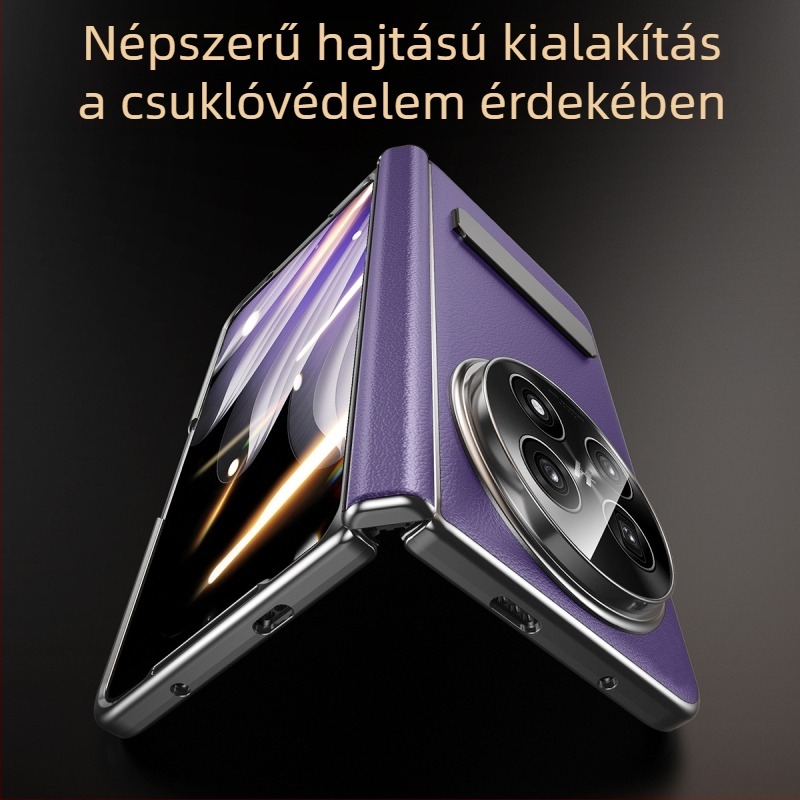 OPPO Find N5 bőrtok forgó állvánnyal, központi tengellyel, matt felülettel, anti-kiesés, mágneses vonzás