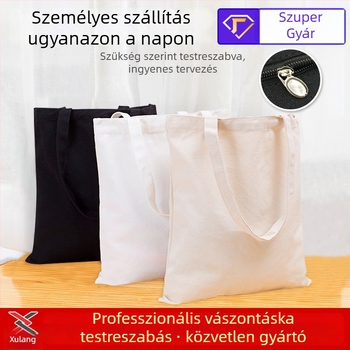 Vászon kézitáska cipzárral, logó hőtranszferrel nyomtatva, testreszabható, származás: Wenzhou, Zhejiang, márka Xulang