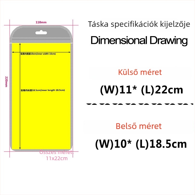 Önzáró csomagoló taska – egyoldalúan átlátszó, a másik oldal opálos; zárási hossz 3 cm; ívelt él; univerzális csomagolás mobiltelefonokhoz és elektronikai kiegészítőkhöz