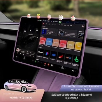 Tesla Model Y központi konzol temperált üveg képernyővédő, belső dekorációs kiegészítő, logó nyomtatás elérhető