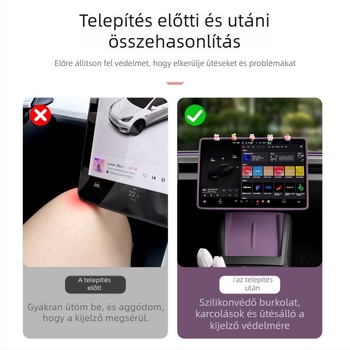 Tesla Model Y központi konzol temperált üveg képernyővédő, belső dekorációs kiegészítő, logó nyomtatás elérhető