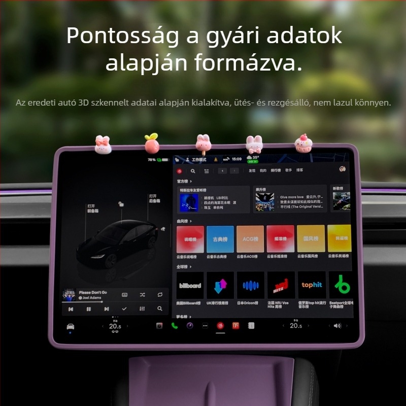 Tesla Model Y központi konzol temperált üveg képernyővédő, belső dekorációs kiegészítő, logó nyomtatás elérhető