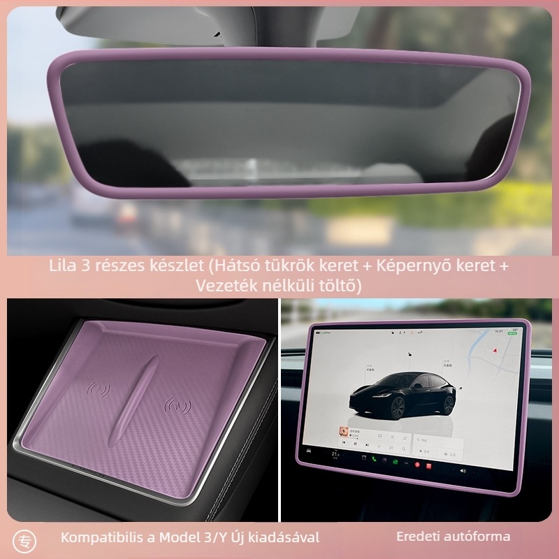 Tesla Model Y központi konzol temperált üveg képernyővédő, belső dekorációs kiegészítő, logó nyomtatás elérhető