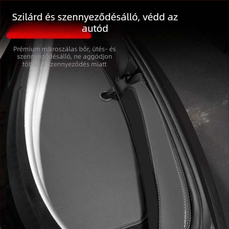 TYEE bőr autó belső dekoratív szőnyeg Tesla Model 3/Y-hoz — hátsó ülés támla védő, belső dekoráció, minden évszakban használható