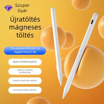 Kapacitív stylus iPadhez mágneses töltéssel, kompatibil az Apple Pencil 2. generációval, műanyag burkolat, tároló doboz készlet